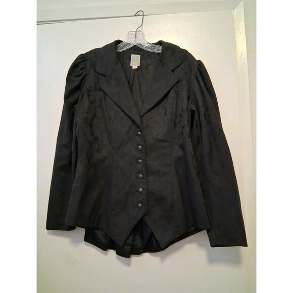 Wahmaker Black Victorian Bustle Back Leg-O-Mutton Sleeves Jacket 10 True West - Picture 1 of 10